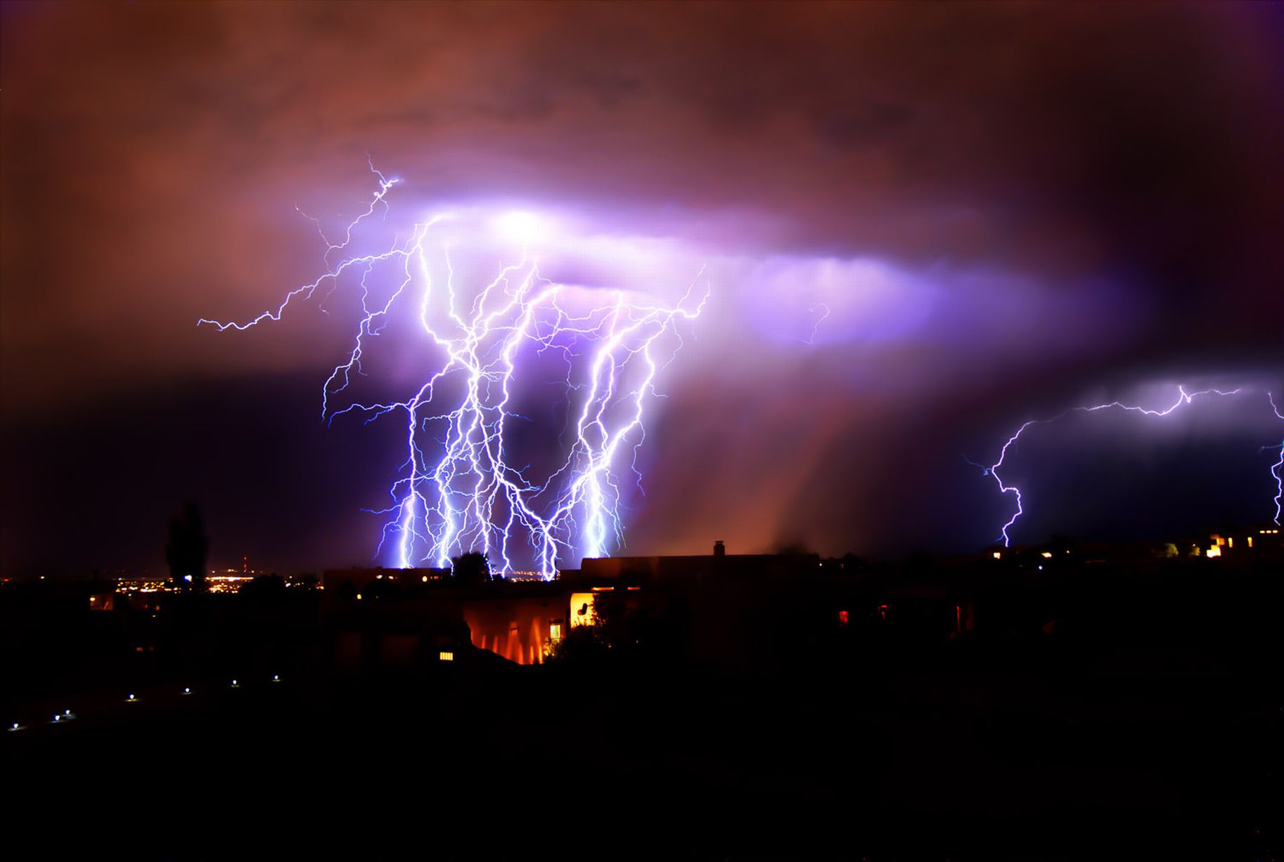 Lightning storm over Albuquerque New Mexico