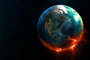 Earth Implosion Black Background 0